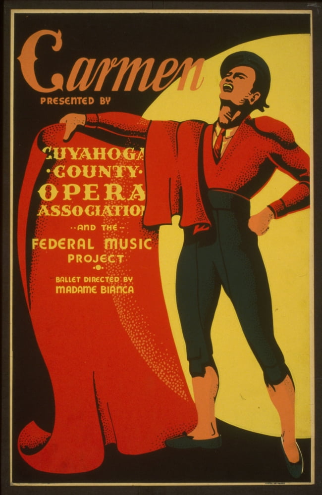 WPA Poster 1936-41 Carmen Canvas Art - John LaQuatra (24 x 36)