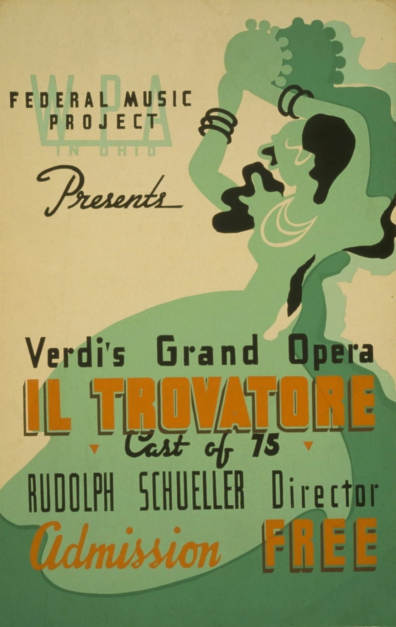 WPA Poster 1936-41 La Traviata Canvas Art - Unknown (18 x 24)