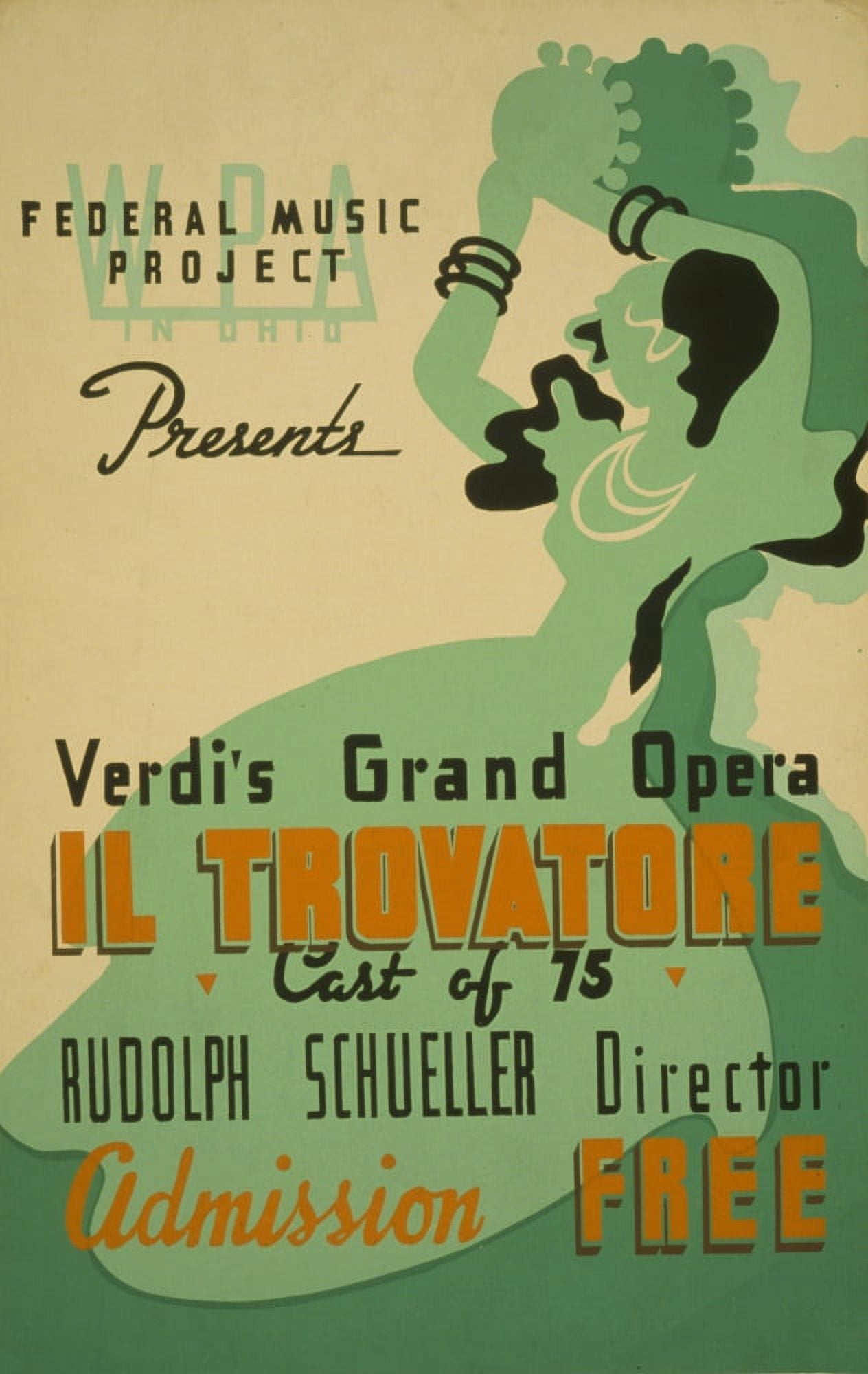 WPA Poster 1936-41 La Traviata Canvas Art - Unknown (24 x 36)