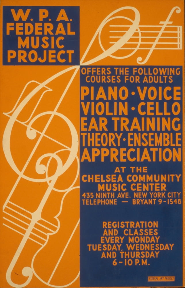 WPA Poster 1936-41 Music Project Canvas Art - Unknown (24 x 36)