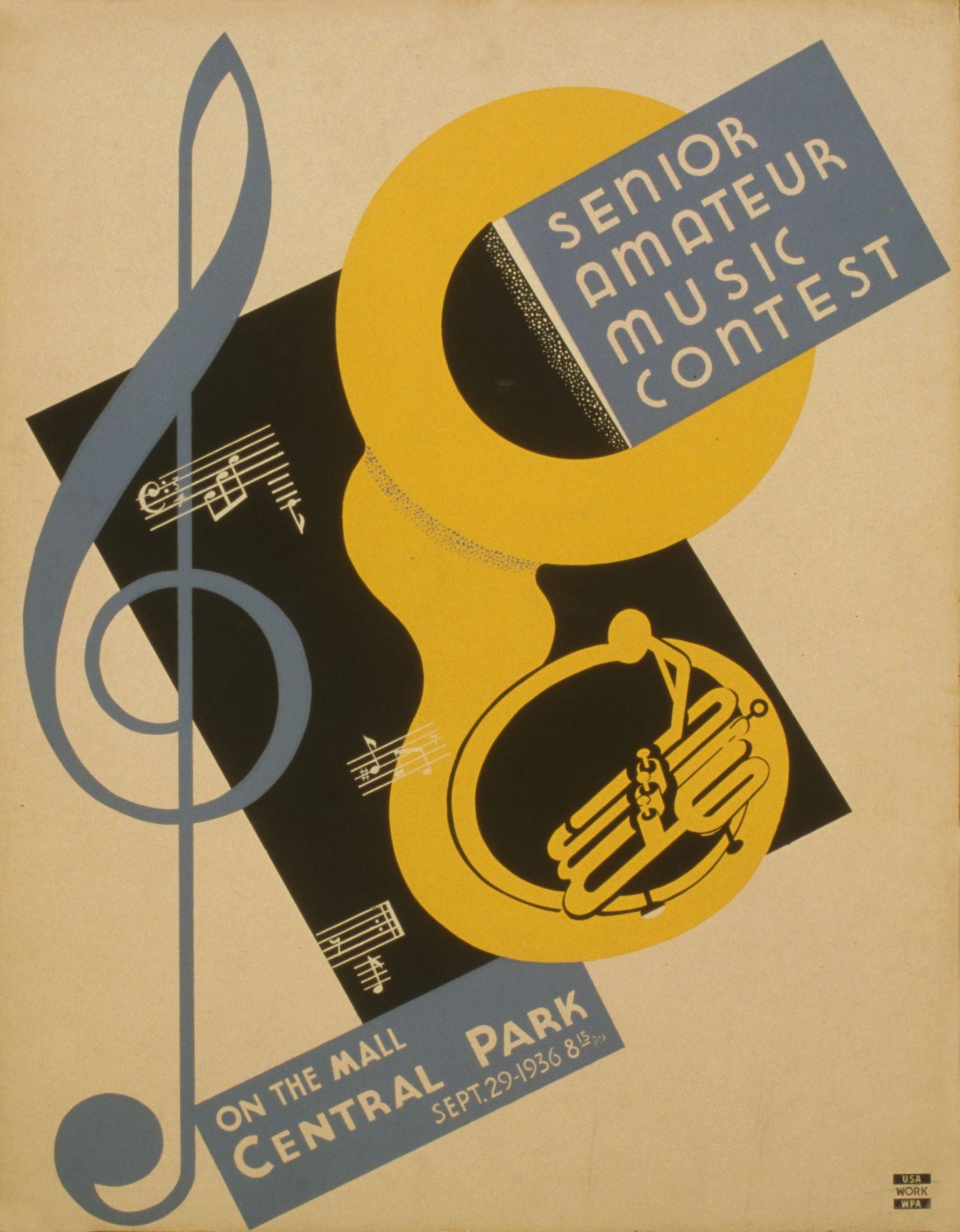 WPA Poster 1936-41 Senior Amateur Music Contest 1 Canvas Art - Ben Kaplan (18 x 24)