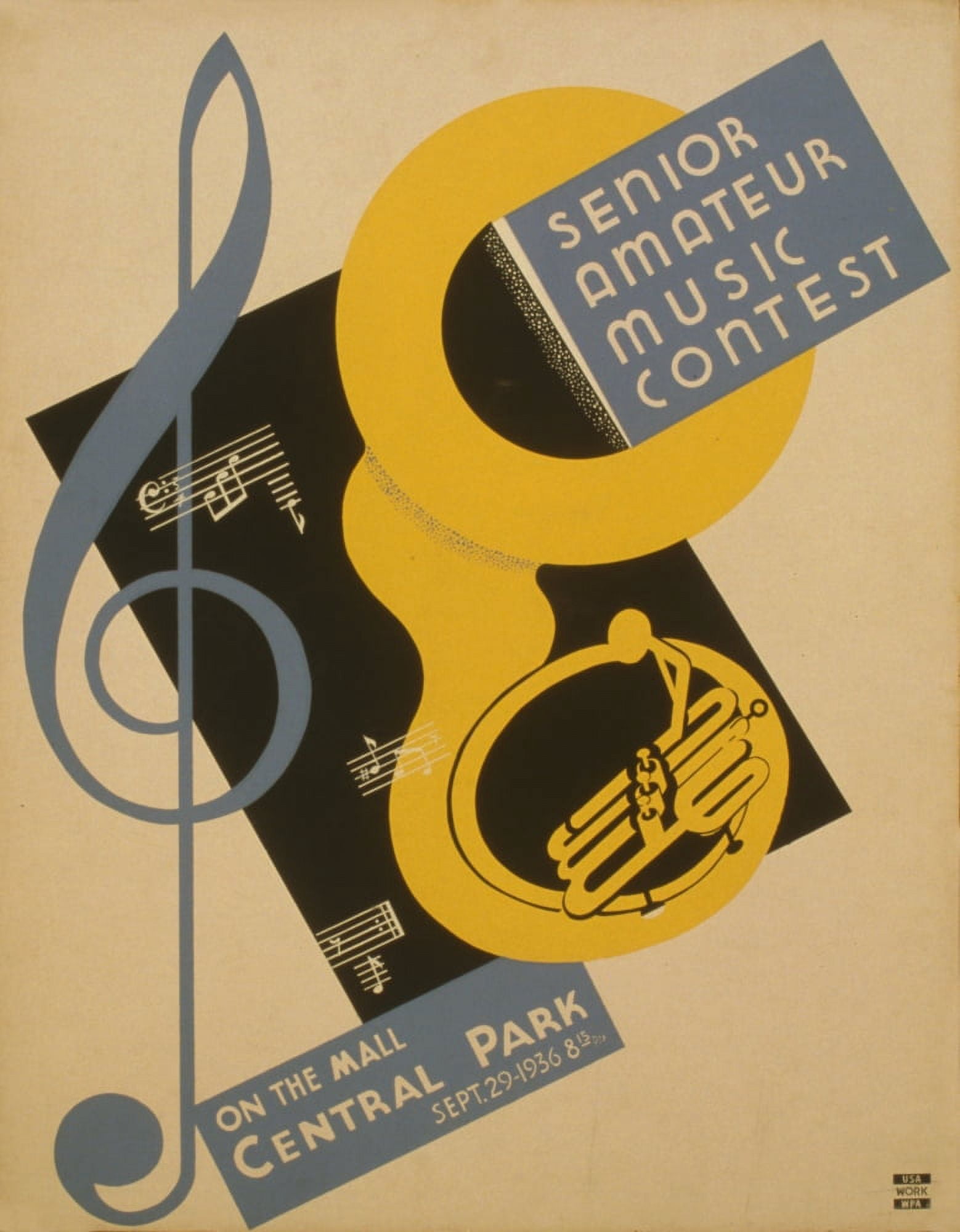 WPA Poster 1936-41 Senior Amateur Music Contest 1 Canvas Art - Ben Kaplan (24 x 36)