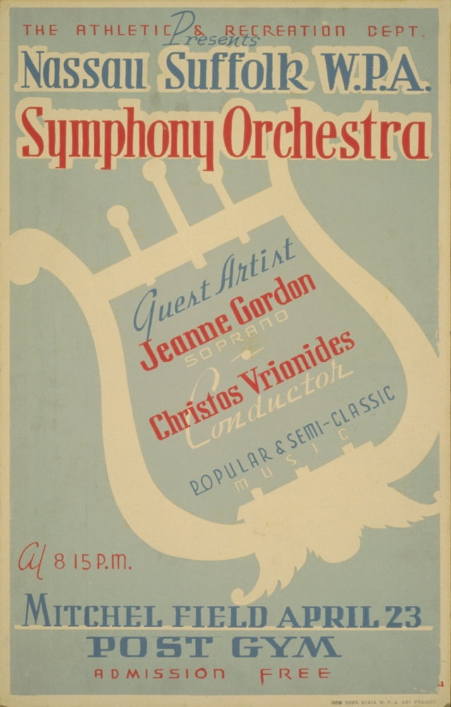 WPA Poster 1936-41 Symphony Orchestre Canvas Art - Unknown (24 x 36)