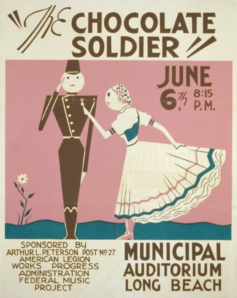 WPA Poster 1936-41 The Chocolate Soldier Canvas Art - Oscar Straus (18 x 24)