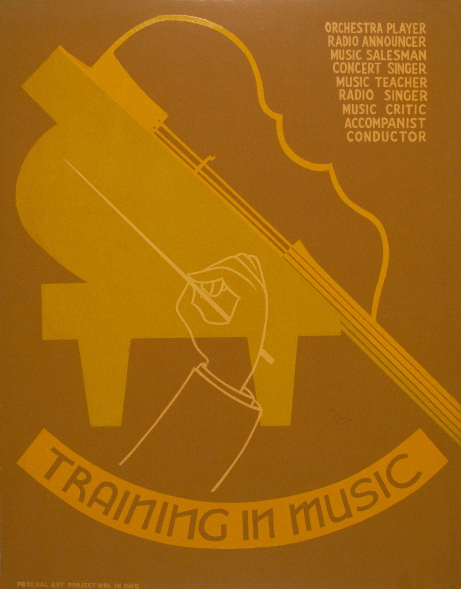 WPA Poster 1936-41 Training in Music Canvas Art - Unknown (18 x 24)
