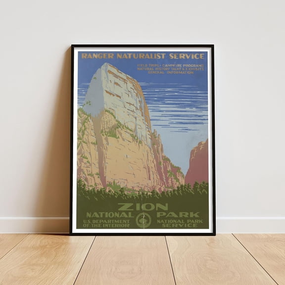 WPA Zion National Park Poster, Unframed Paper Poster 8x10in