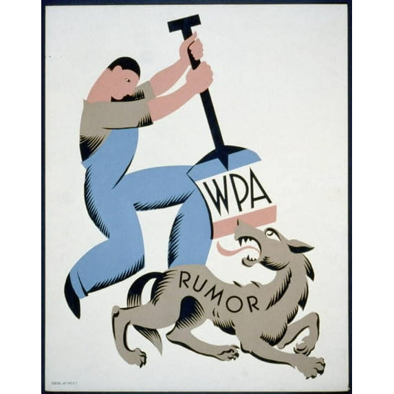 WPA rumor Canvas Wall Art (20" x 30")