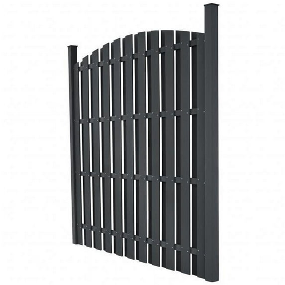 WPC Fence Panel Round Gray