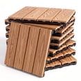Interlocking Wooden Structures WPC Interlocking Deck Tiles 25 pieces - Embossing 4 panel wood colors ...