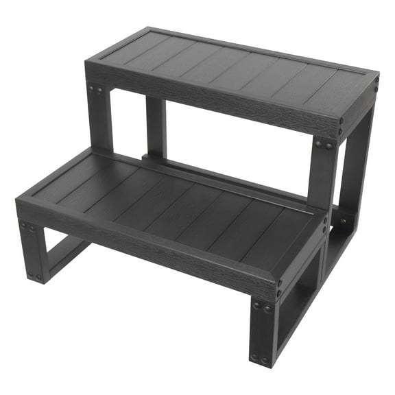 WPC Two-Step Tub Step with Smooth Edges and Reinforced Screws for Safe and Convenient Bathtub Access in Your Home