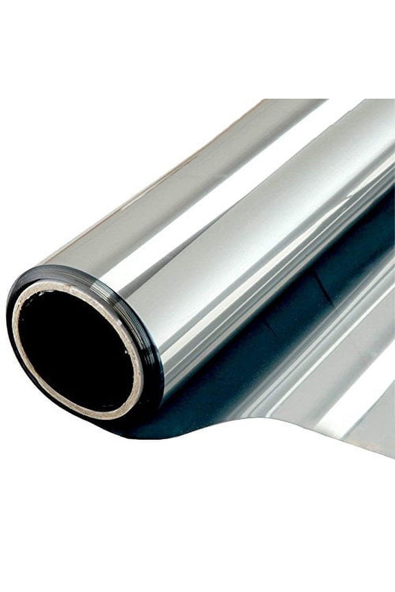 Window Film One Way Mirror Vinyl Daytime Privacy Static Non-Adhesive Decorative Heat Control Anti UV Window Tint for Home and Office Silver 6 Mil 29.5 Inch x 6.5 Feet