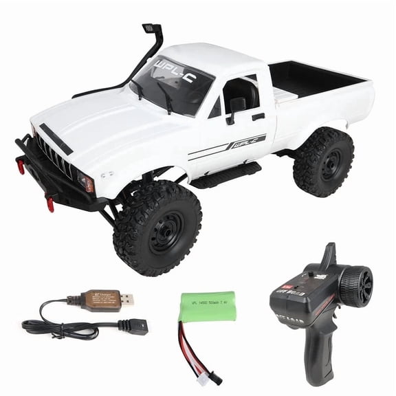 WPL C24-1 RC Crawler, 1/16 Scale RC Truck RTR 4x4 Off-Road Pick-up Car with 2.4GHz Remote, Upgraded Battery and LED Lights