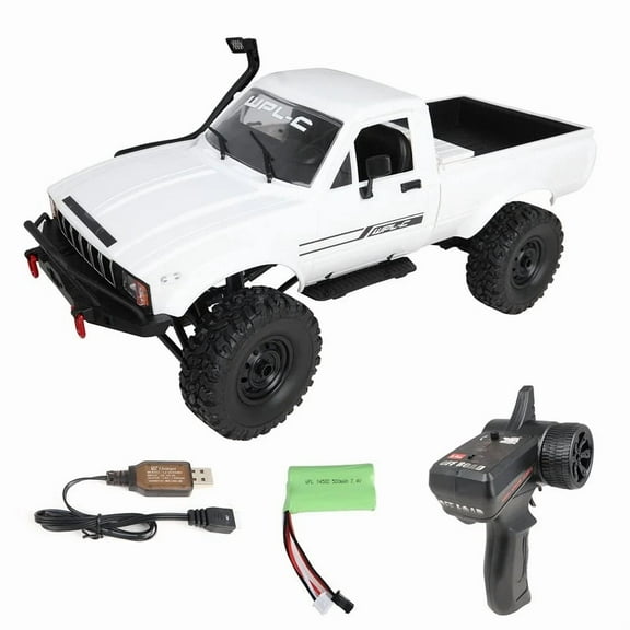 WPL C24-1 RC Crawler, 1/16 Scale RC Truck RTR 4x4 Off-Road Pick-up Car with 2.4GHz Remote, Upgraded Battery and LED Lights