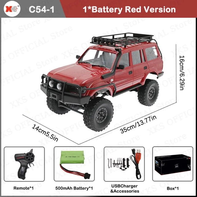 WPL ラジコン C54-1 レッド WPL C54 C54-1 1/16 RC Car 2.4G Remote Control 4X4 Off Road