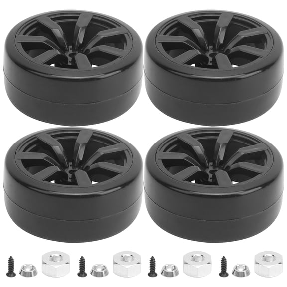 WPL D12 1/10 RC Car Tires, 63mm Drift Tires W/ Adapter, Easy Install Improved Look