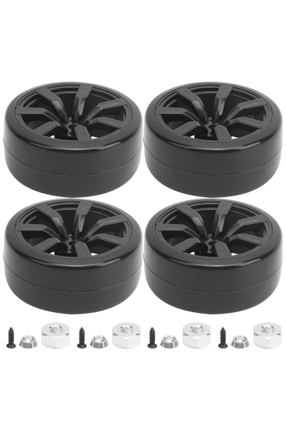 D12 1/10 RC Car Tires, 63mm Drift Tires W/ Adapter, Easy Install  Improved Look