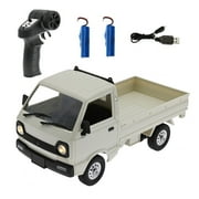 WPL D12 1:16 Scale Mini RC Truck, 2.4GHz Remote Control RWD Mini Pickup with LED Lights & Suspension System, RC Drift Vehicle Hobby Car for Adults