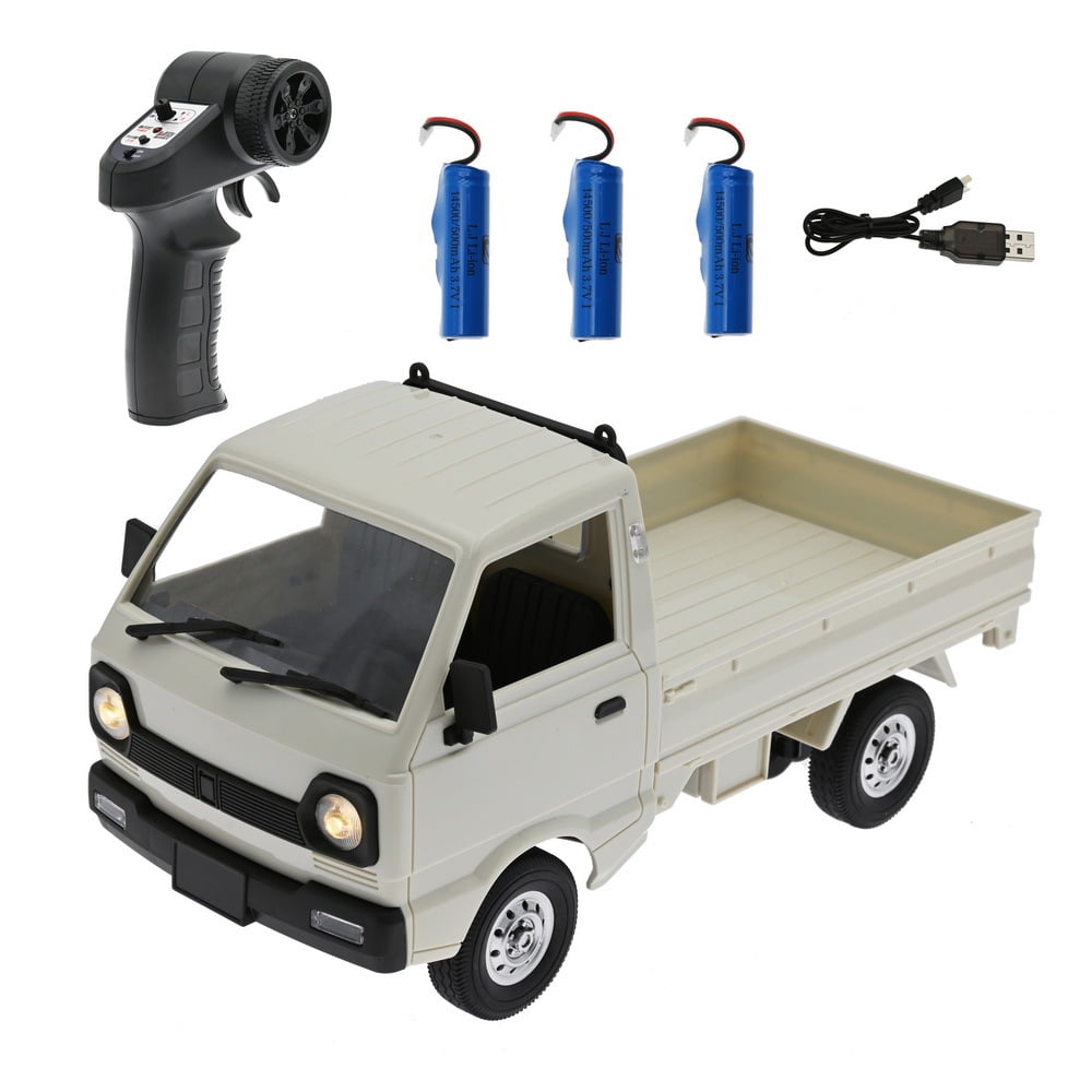 WPL D12 1:16 Scale Mini RC Truck, 2.4GHz Remote Control RWD Mini Pickup with LED Lights & Suspension System, RC Drift Vehicle Hobby Car for Adults