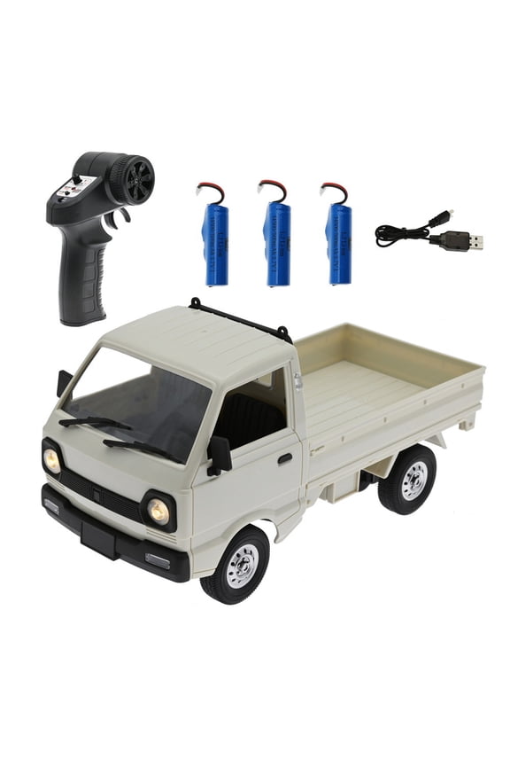 WPL D12 1:16 Scale Mini RC Truck, 2.4GHz Remote Control RWD Mini Pickup with LED Lights & Suspension System, RC Drift Vehicle Hobby Car for Adults