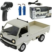 WPL D12 Mini Kei Truck RC Car 1/16 Scale 2.4GHz Remote Control Off-Road Rock Crawler with LED Headlights & Brushed Motor for Adults