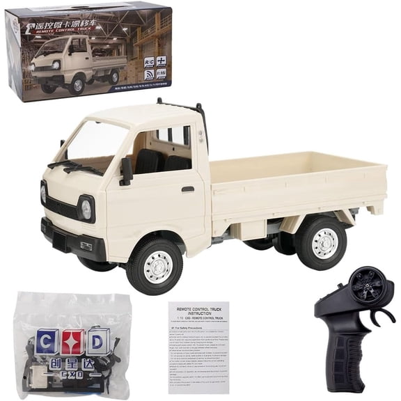 ENGINEDIY 1/16 RC Mini Truck 2.4GHz Rear Wheel Drive with LED Lights, Dual Battery, Proportional Control for Indoor Outdoor Play & Hobby