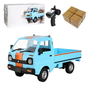 WPL D14 1/10 Scale 2.4G 4WD RC Mini Truck with LED Lights, Realistic Off-Road Crawler Vehicle, Dual Battery Pack & Accessories, Collectible Gift for Adults