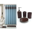 WPM 19 Piece Flocking Ceramic Bathroom Linen & Accessory Set with Bath ...