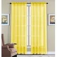 thumbnail image 1 of WPM 2 Piece Beautiful Sheer Window Elegance Curtains/drape/panels/treatment 60"w X 84"l (Bright Yellow), 1 of 3