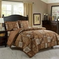 thumbnail image 1 of WPM 3-Piece Jungle Forest Animal Brown Comforter Set, Queen, 1 of 3