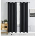 thumbnail image 1 of WPM Blackout Curtain Room Darkening Panels/Drapes for Living Room, Black Thermal Insulated Grommet Bedroom Window Draperies&nbsp;63 inch, 1 of 3