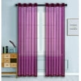 thumbnail image 1 of WPM Burgundy Sheer Window Curtain Panels for Bedroom, Kitchen, Kids Room- Solid Semi Voile Drapes Grommet Living Room Panels. 54 inch wide x 84 inch long, Set of 2, 1 of 3