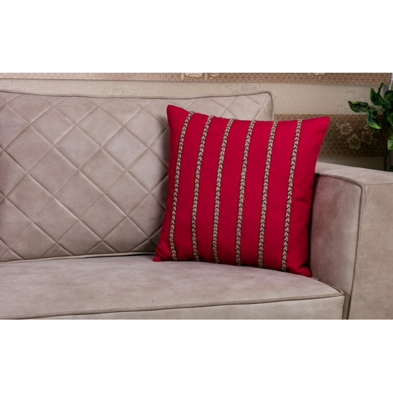 WPM Designer Collection Home Décor: 18 inch x 18 inch Throw Pillow cushion cover with insert. choose from Burgundy, Beige, Royal Blue, Brown, Black, Yellow