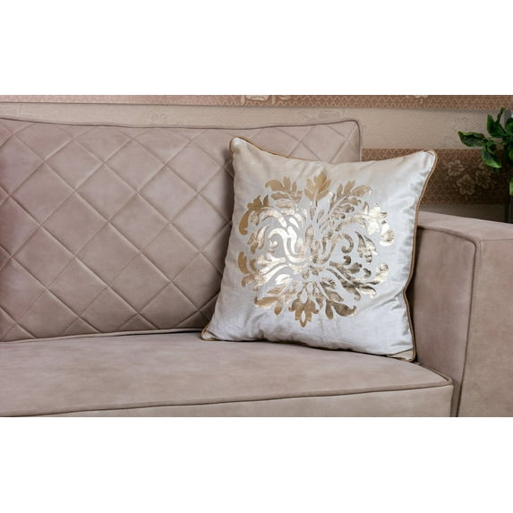 WPM Designer Collection Home Décor: 18 inch x 18 inch Throw Pillow cushion cover with insert. choose from Burgundy, Beige, Royal Blue, Brown, Black, Yellow