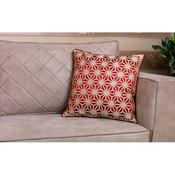 WPM Designer Collection Home Décor: 18 inch x 18 inch Throw Pillow cushion cover with insert. choose from Burgundy, Beige, Royal Blue, Brown, Black, Yellow