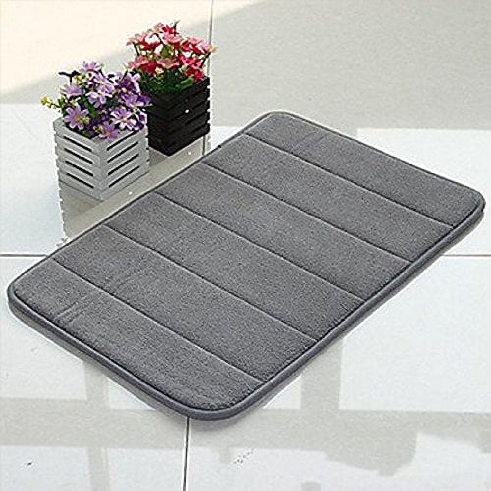 Grey Memory Foam Absorbent Non-Slip Bath Mat, 17 x 24 inches