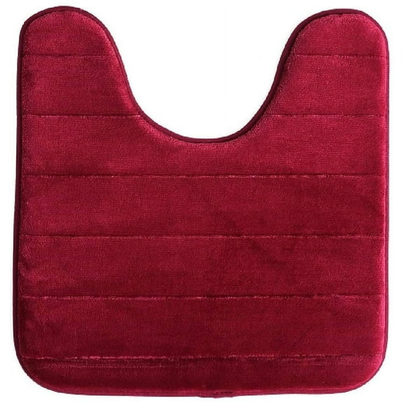 WPM Soft & Plush Red Stripes Memory Foam Bath Rug, 20" x 24", Machine Washable