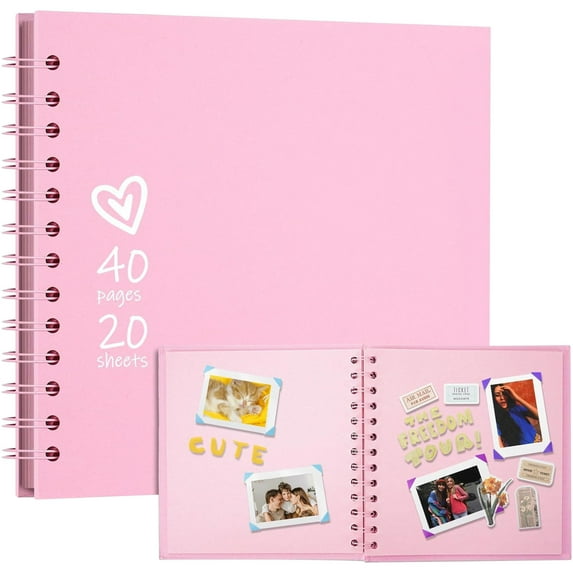 WPNMASNP Baby Girl Memory Book First 5 Years Keepsake Pink Newborn Photo Album and Journal My Baby Book