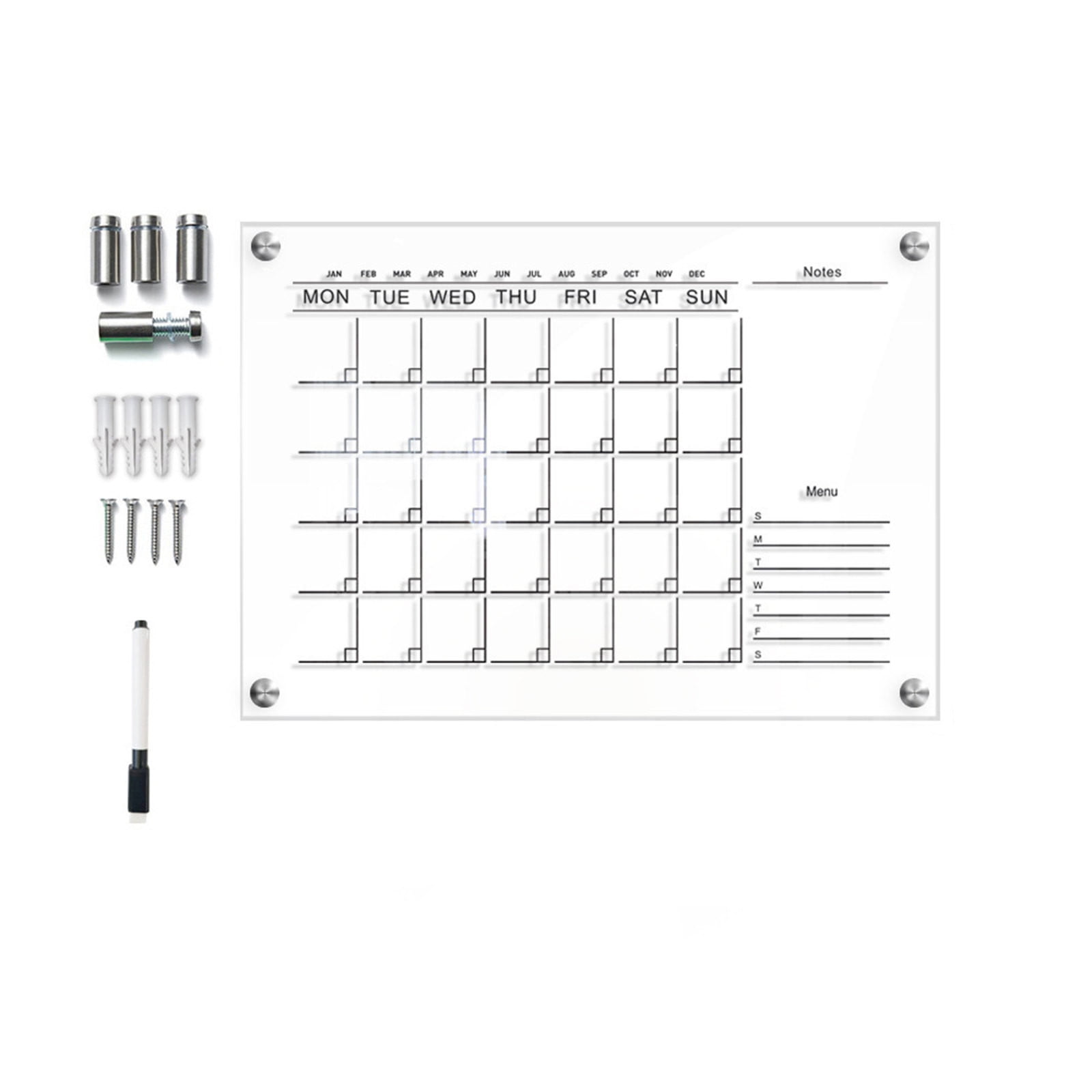 WPNMASNP Hanging Erasable Acrylic Weekly Plan Note Board Lanyard Message Board Monthly Plan Memo