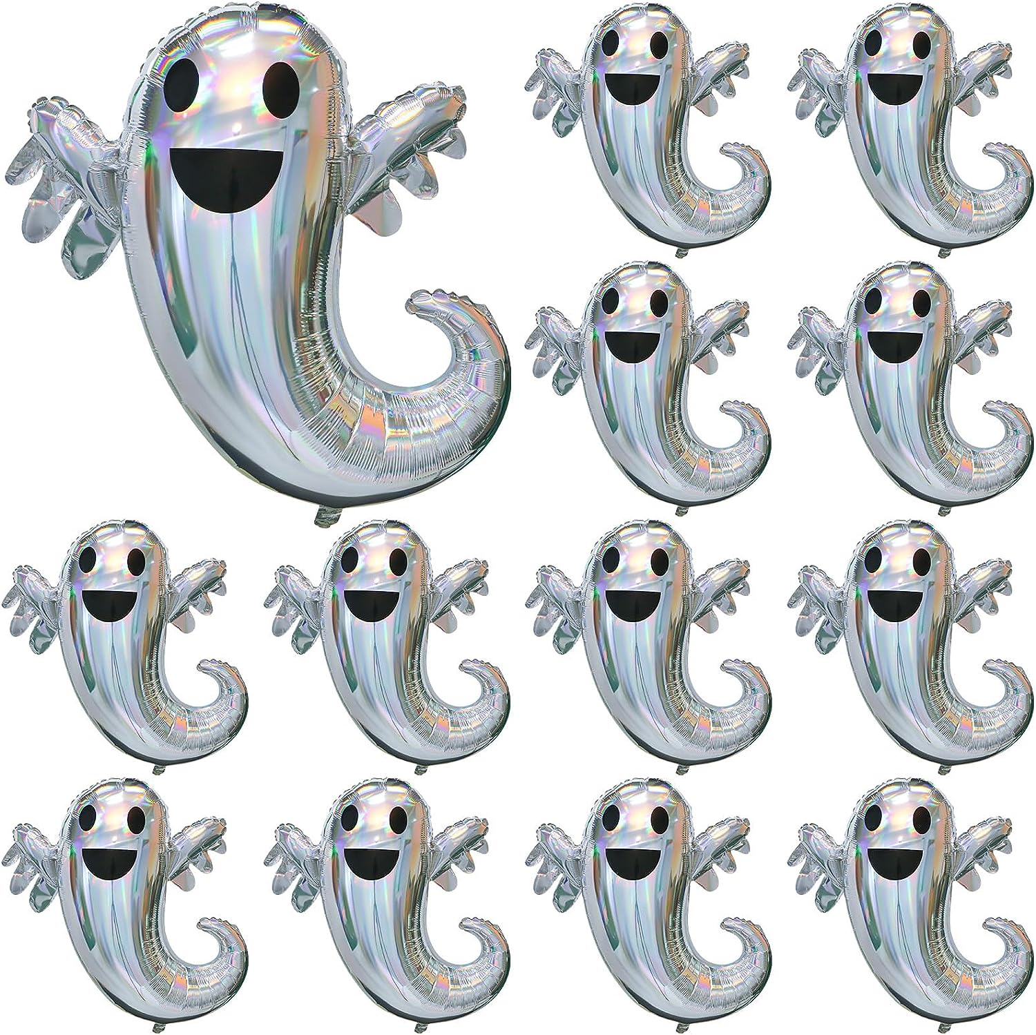 WPNSXin 12 Pieces Boo Balloons Ghost Foil Balloons Halloween Ghost