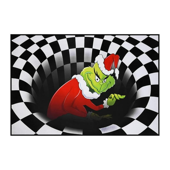 WPOHM Christmas Carpet, 3D Illusion Non-Slip Doormat, for Both Indoor and Outdoor Use (19.7*31.5 inch, Black)