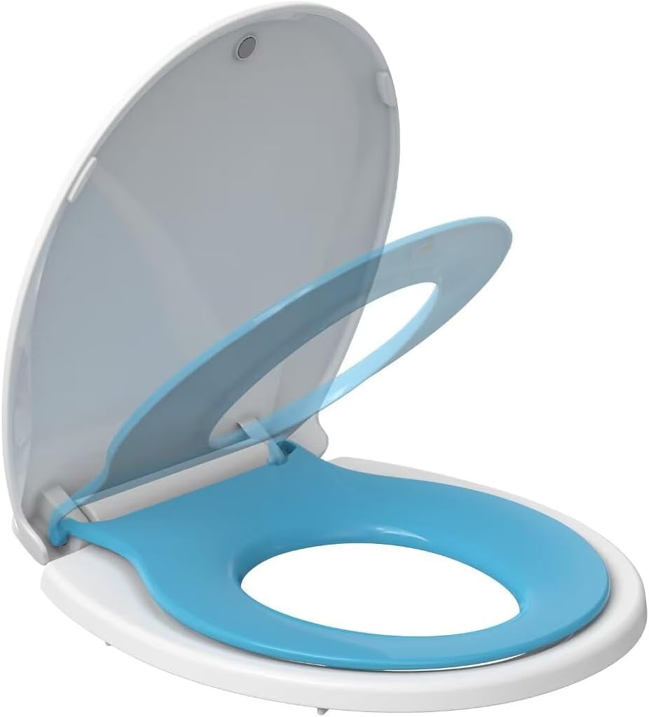 WPOND 17" Toilet Seat, Toddler and Adult 2in1 with Slow Close and