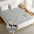 thumbnail image 1 of COZONY Twin Size Electric Heated Mattress Pad, Soft Breathable Mattress Pad with 10 Heat Setting Dual Controller & 10 Hours Auto Off, Electric Bed Warmer W/ Overheat Protection, Gray, 39*75*18", 1 of 8