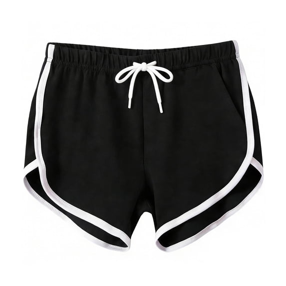 WPPGONE Athletic Shorts for Women with Pocket Running Plus Size Elastic Waisted Drawstring Gym Wide Leg Lightweight Striped Patchwork Bottoms Breathable Sports Shorts, S-3XL