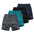 thumbnail image 1 of WPPGONE Basketball Shorts Boys Elastic Waisted Drawstring 4-Pack Breathable Quick Dry Stretchy Teens Straight Leg Bottoms Sports Running Athletic Shorts with Zipper Pockets, 1 of 7