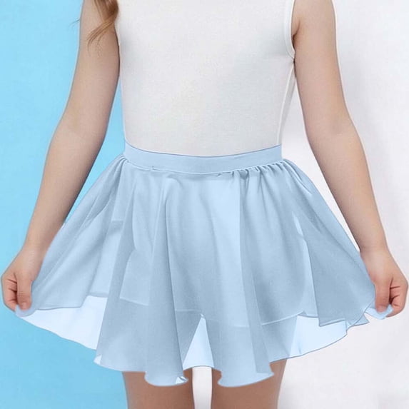 WPPGONE Girls Chiffon Ballet Skirt Elastic Waist Pull On Wrap Skirt Sheer Mesh Dance Tutu Skirt for Toddler Gymnastics Training School Performance Practice Outfits Skirts