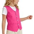 thumbnail image 1 of WPPGONE Girls Dressy Button Down Vest Sleeveless Formal Waistcoat Tops Solid Classic Tailored Fit School Uniform Party Event Wear Outerwear Apparel Clothes, 1 of 8