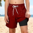 thumbnail image 1 of WPPGONE Little Boys Swim Trunks Toddler Board Shorts 2-in-1 Quick-Dry Beachwear with Compression Liner Elastic Drawstring Waist Splatter Pattern Summer Swimming Shorts Swimsuit, 1 of 9