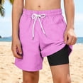 thumbnail image 1 of WPPGONE Little Boys Swim Trunks Toddler Board Shorts 2-in-1 Quick-Dry Beachwear with Compression Liner Elastic Drawstring Waist Splatter Pattern Summer Swimming Shorts Swimsuit, 1 of 9