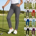 thumbnail image 1 of WPPGONE Golf Pants for Women Elastic Waisted Slim Fit Comfortable Straight Leg Bottoms Athletic Outdoor Trousers with Pockets,L, 1 of 6