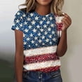 thumbnail image 1 of WPPGONE Patriotic T Shirt for Women Crewneck Short Sleeve Loose Fit Summer Casual 4th of July Tops American Flag Stars Stripes Red White and Blue USA Graphic Tee Clothes, 1 of 6